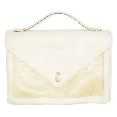 LES JACS FABIENNE Womens Clutch Bag Cream Leather