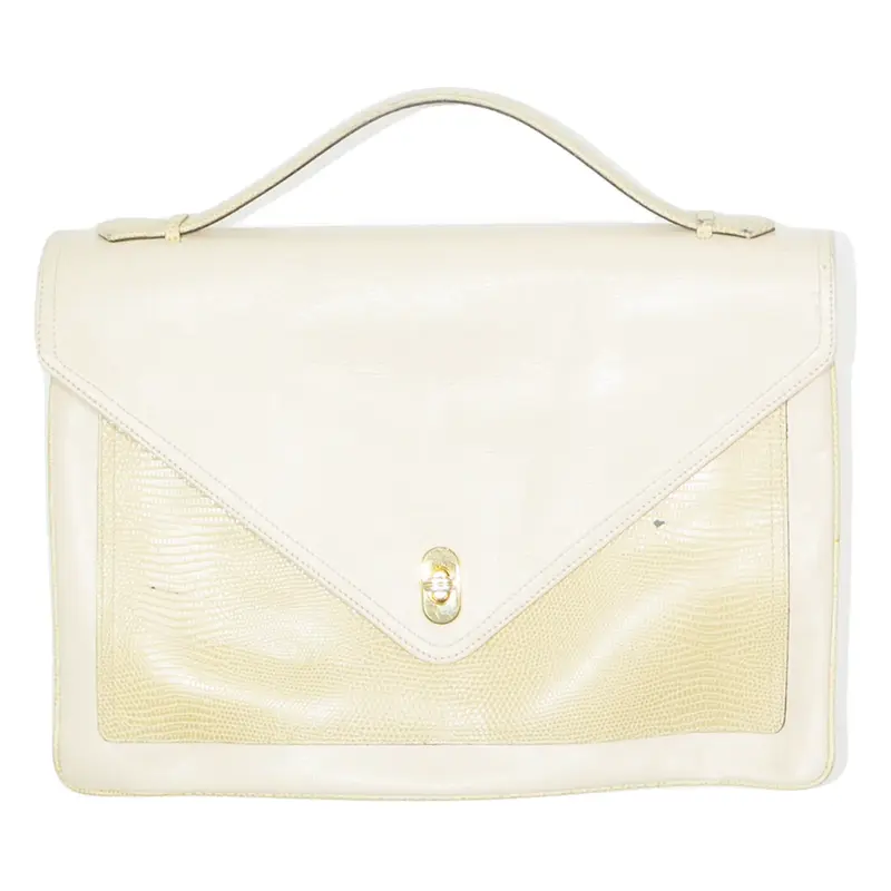 LES JACS FABIENNE Womens Clutch Bag Cream Leather