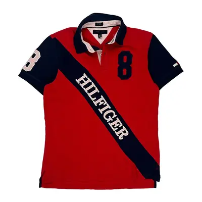 Tommy Hilfiger Polo Shirt - XL Red Cotton