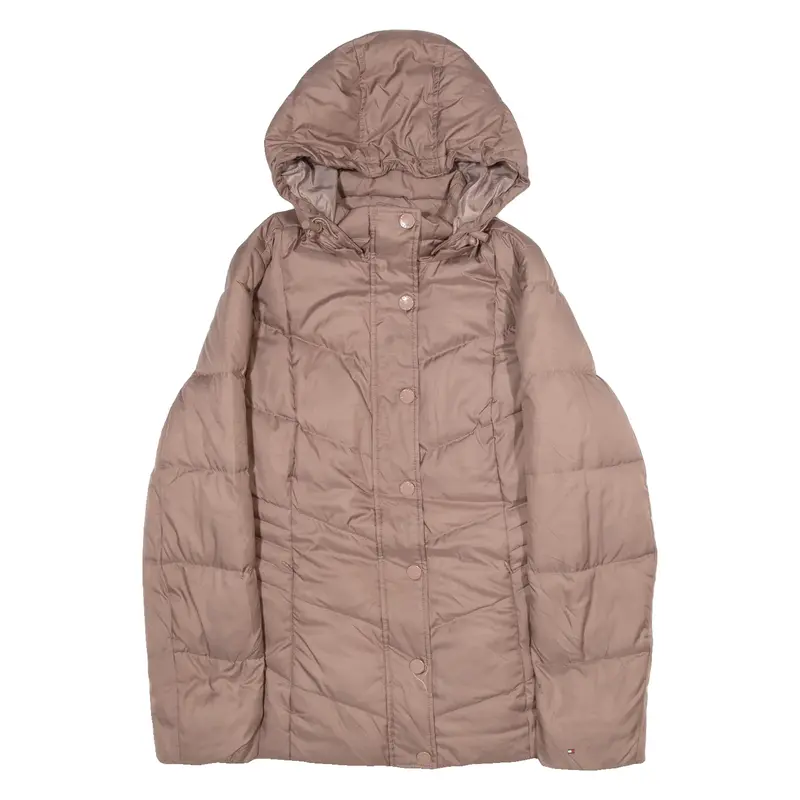TOMMY HILFIGER Down Insulated Womens Puffer Jacket Pink Hooded M