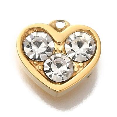 Ion Plating(IP) 304 Stainless Steel Rhinestone Charms