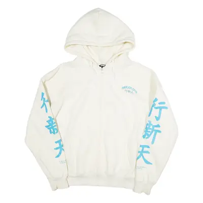 YEET Womens White Hoodie Full Zip L