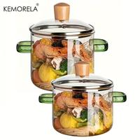 Glass Cookware Set, 1/2 Counts Multi-use Pot with Lid & Easy Grip Handle, Durable High Borosilicate Glass Cookware for Stew &...
