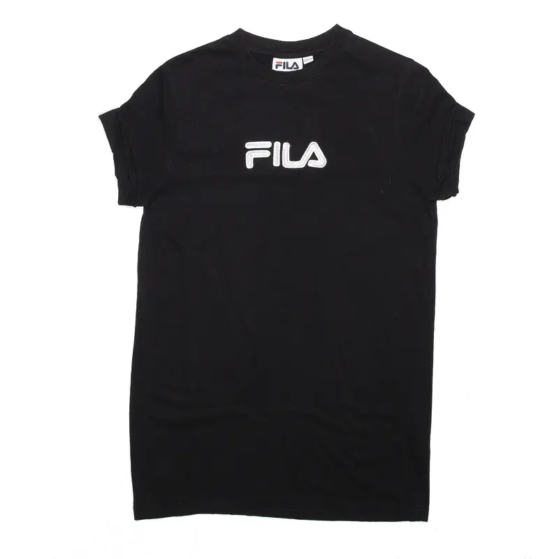 FILA Embroidered Black Short Sleeve T-Shirt Womens XXS