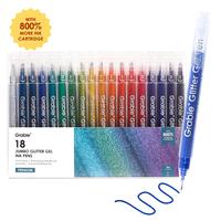 Grabie Jumbo Glitter Gel Ink Pen Set of 18 - 800% More Ink Capacity, 18 Vibrant Colors, Smooth Writing, Acid-Free & Non-Toxic...