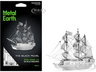 Model Kit Black Pearl Ship (Moderate Difficulty) Steel Model by Metal Earth