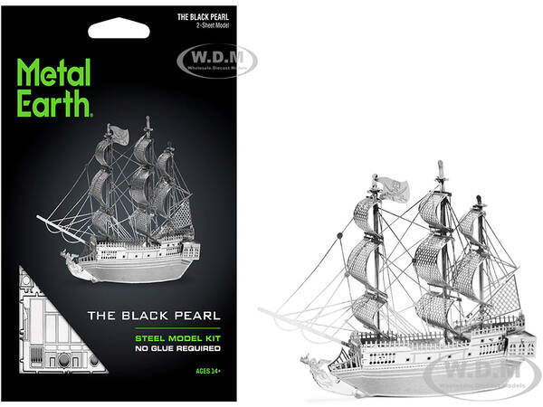 Model Kit Black Pearl Ship (Moderate Difficulty) Steel Model by Metal Earth