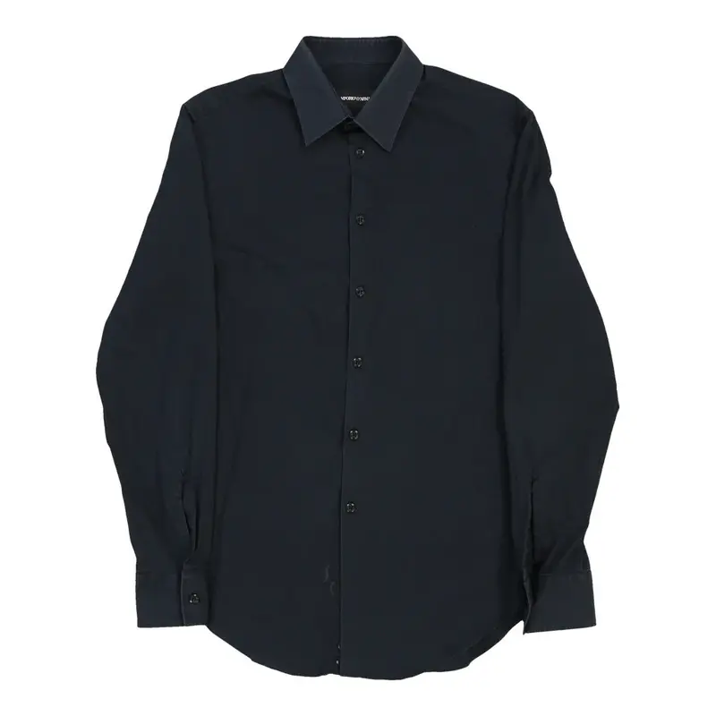 Emporio Armani Shirt - Medium Navy Cotton