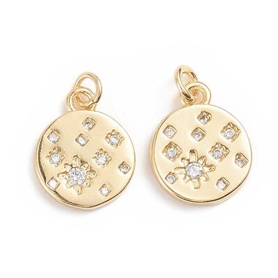 Brass Micro Pave Cubic Zirconia Pendants
