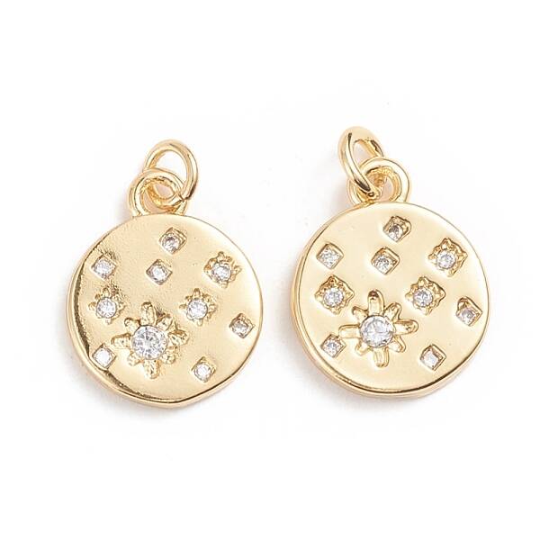 Brass Micro Pave Cubic Zirconia Pendants