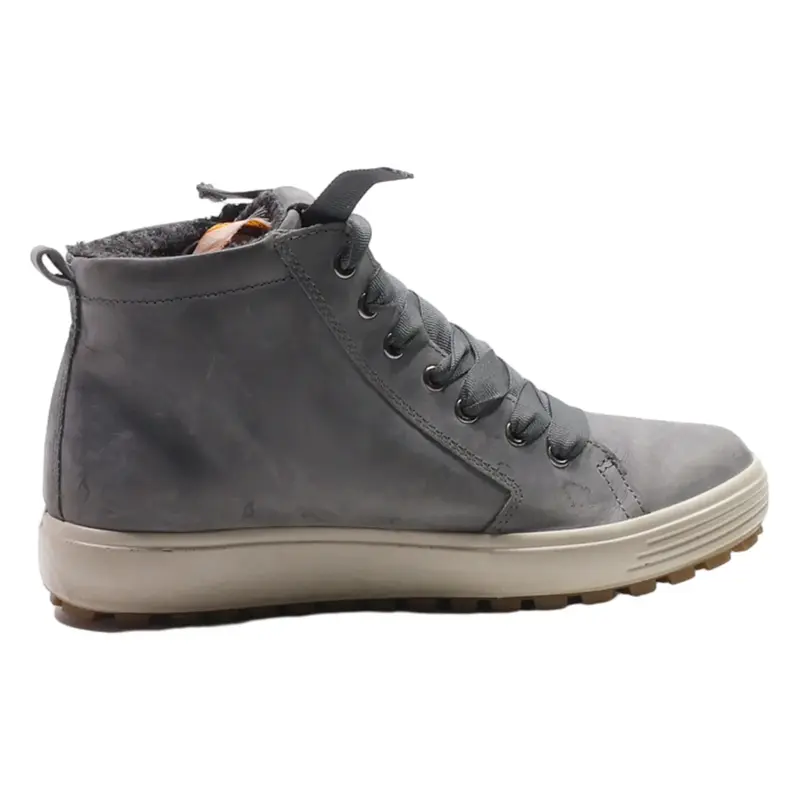ECCO High Top Trainers Grey Leather Womens UK 7
