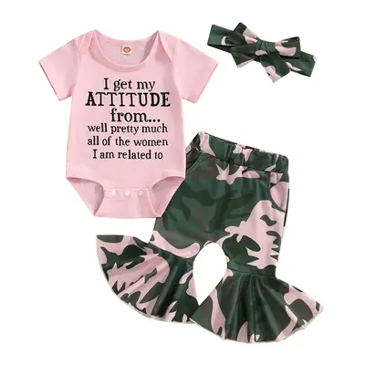 Newborn Baby Girl Summer Outfits I Get My Attitude from well pretty much all the women im related to Bodysuit Romper and Cam...