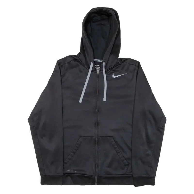 NIKE Mens Black Hoodie Full Zip S