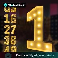Valentine's Day Luminous Number Backdrop Decoration, 1 Count Home Decor Lighting Number 0-9 Mosaic Frame Foam Cardboard witho...