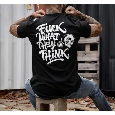 Fuck What They Think Skull Men's T-Shirt