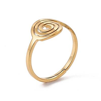 Ion Plating(IP) 201 Stainless Steel Vortex Adjustable Ring for Women