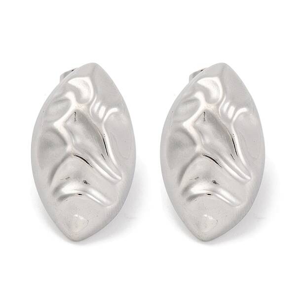 Non-Tarnish Horse Eye 304 Stainless Steel Stud Earrings