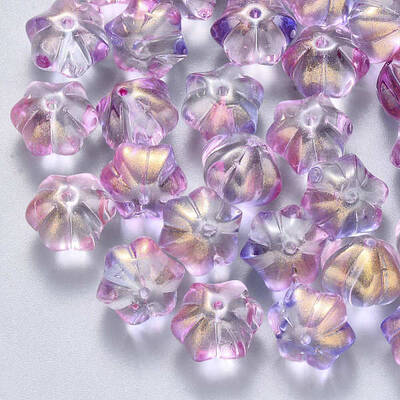 Two Tone Transparent Spray Painted Glass Beads