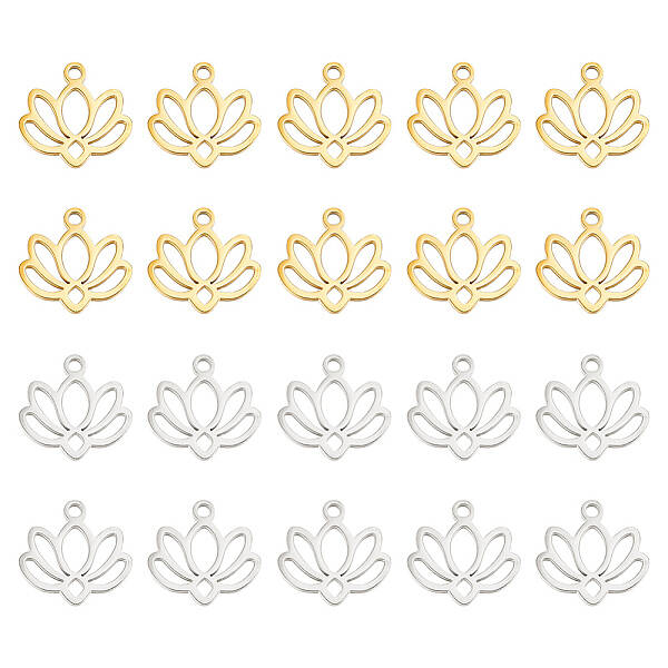 20Pcs 2 Colors 304 Stainless Steel Charms