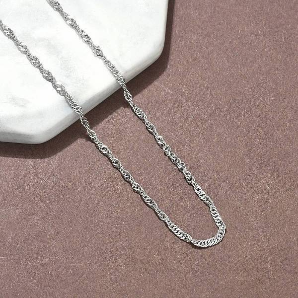 304 Stainless Steel Singapore Chain Necklaces