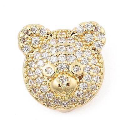 Brass Micro Pave Cubic Zirconia Slide Charms