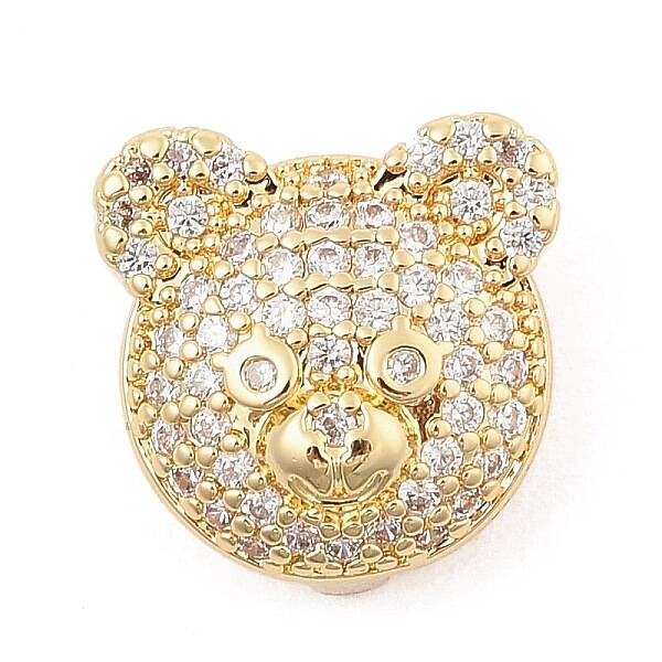 Brass Micro Pave Cubic Zirconia Slide Charms