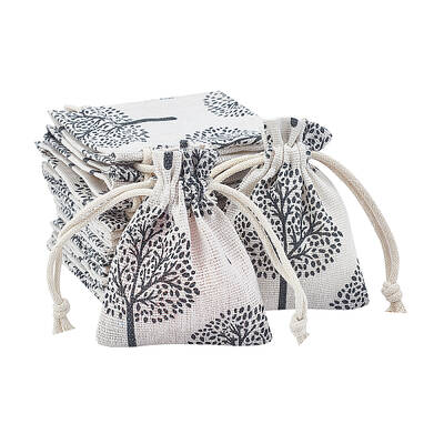 Tree Pattern Burlap Packing Pouches