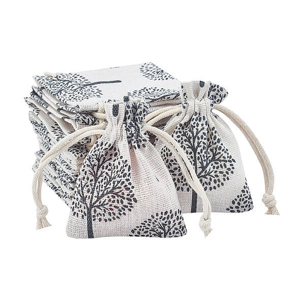 Tree Pattern Burlap Packing Pouches