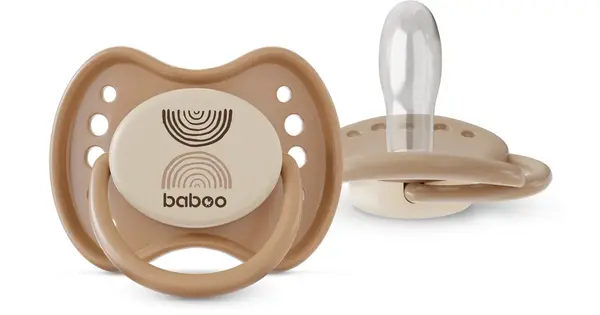 Baboo Symmetrical silicone with pacifier case Au Naturale 0-6m 2pcs