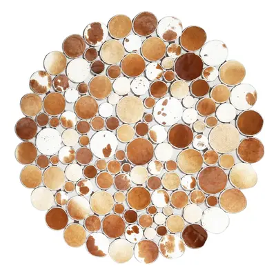 Round Cowhide Polka Dot Patchwork Rug