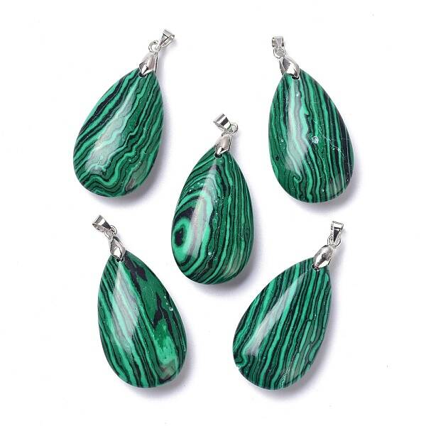Synthetic Malachite Pendants