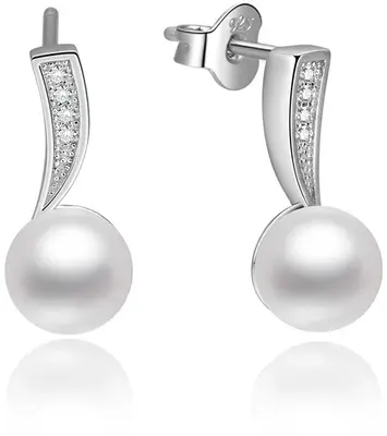 Beneto Silver earrings with real pearls AGUP1188