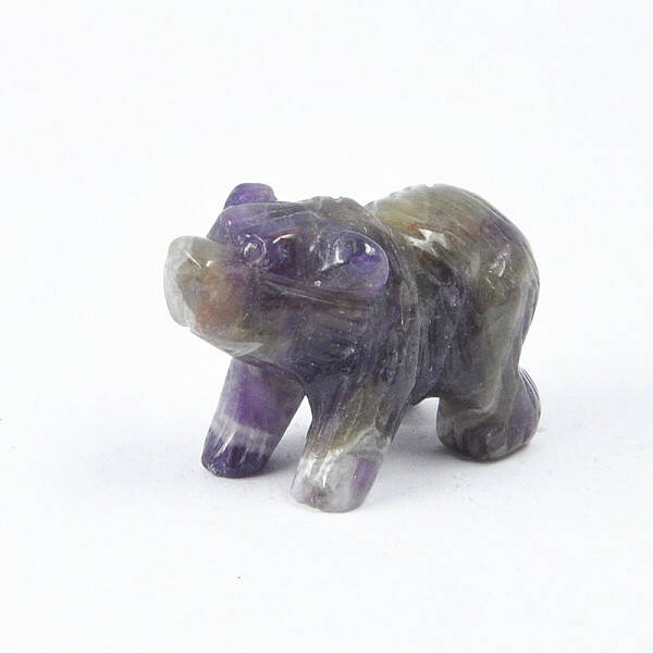 Natural Amethyst Carved Bear Display Decorations