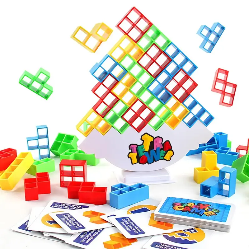 Colorful Building Blocks Toy Set, Balance Stacking Model Building Toy, Parent-child Interactive Toy, Educational Building Toy...