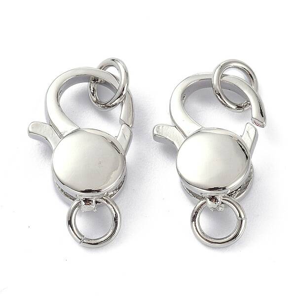 Rack Plating Brass Lobster Claw Clasps