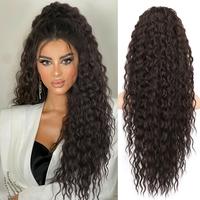 Isaic 26 Inch Bohemian Style Drawstring Ponytail Hair Extensions for Women, Long Curly Wavy Pony Tail Natural Synthetic Hairp...