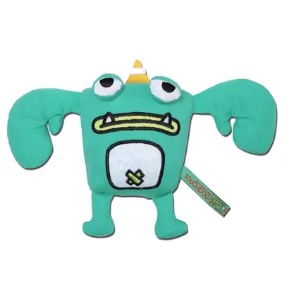 Touchdog Cartoon Crabby Tooth Monster Plush Dog Toy - Blue