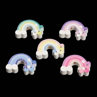 Spray Painted Natural Maple Wood Beads