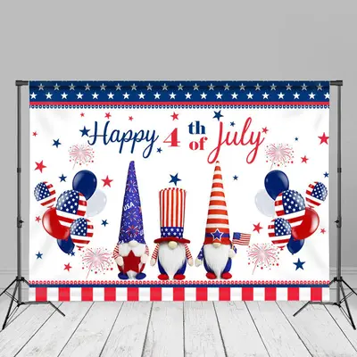 4Th July Dwarf USA Balloons Independence Day Backdrop - Aperturee