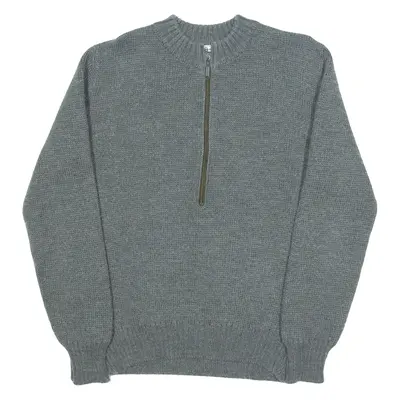Military Mens Jumper Grey 1/4 Zip Tight Knit 3XL
