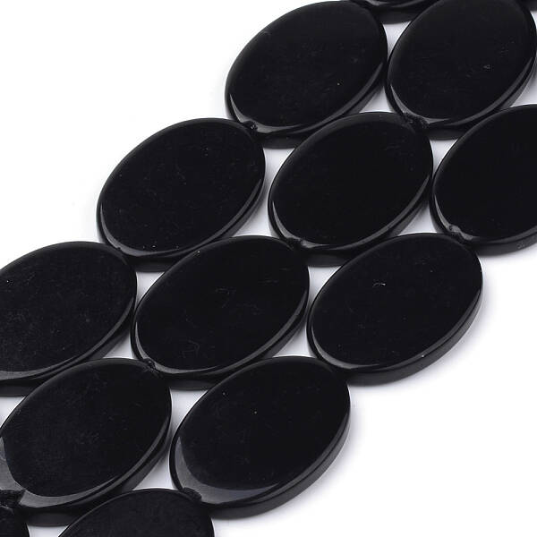 Synthetic Black Stone Beads Strands
