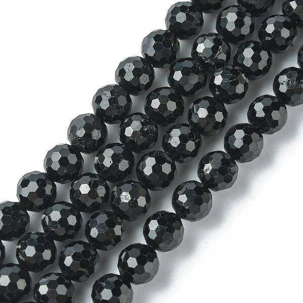 Natural Black Tourmaline Beads Strands
