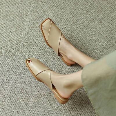 CHIKO Concheta Square Toe Block Heels Clogs/Mules Shoes