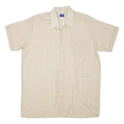 FALLER FEINTEXTIL Mens Shirt Beige Check L