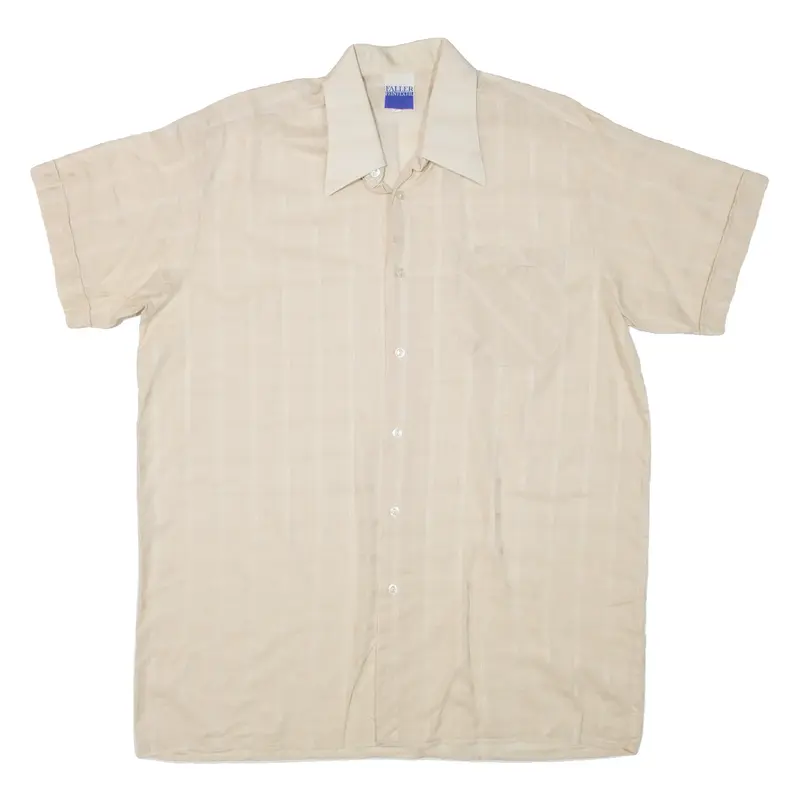 FALLER FEINTEXTIL Mens Shirt Beige Check L