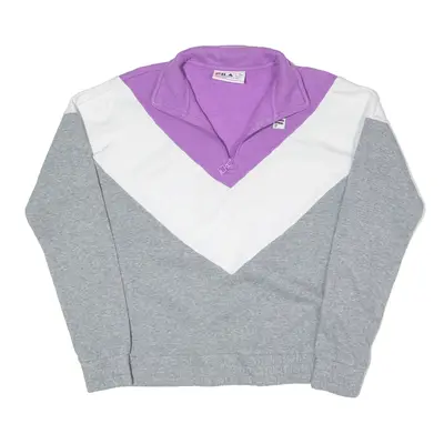 FILA Sweatshirt Grey 1/4 Zip Womens S