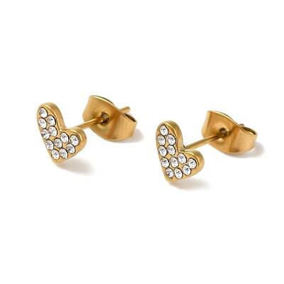 304 Stainless Steel Crystal Rhinestone Stud Earrings for Women