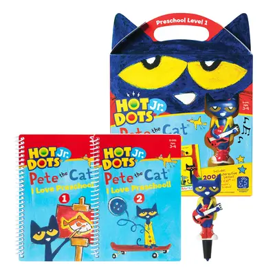 Educational Insights Hot Dots Jr. Pete The Cat - I Love Preschool Set with Interactive Pen, Math & Reading Workbooks, 200+ Mu...