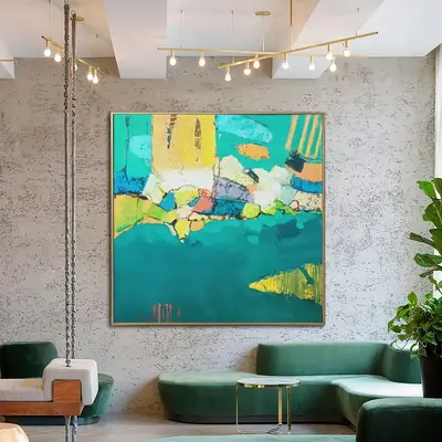 Large Abstract Colorful Paintings On Canvas Modern Acrylic Fine Art VIvid Painting Textured OIl Painting Wall Art | OUTSIDE T...