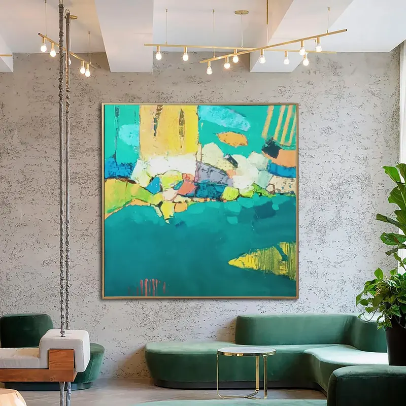 Large Abstract Colorful Paintings On Canvas Modern Acrylic Fine Art VIvid Painting Textured OIl Painting Wall Art | OUTSIDE T...